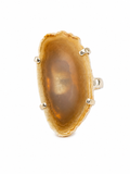 Anillo Ágata marrón miel