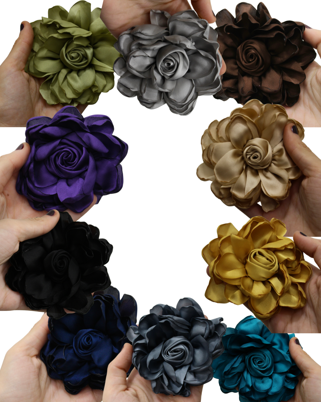 Flor de camélia multiposicional (para o cabelo)