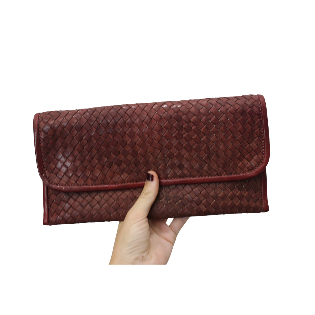 Bolso de mano de cuero trenzado con asa (varios colores)