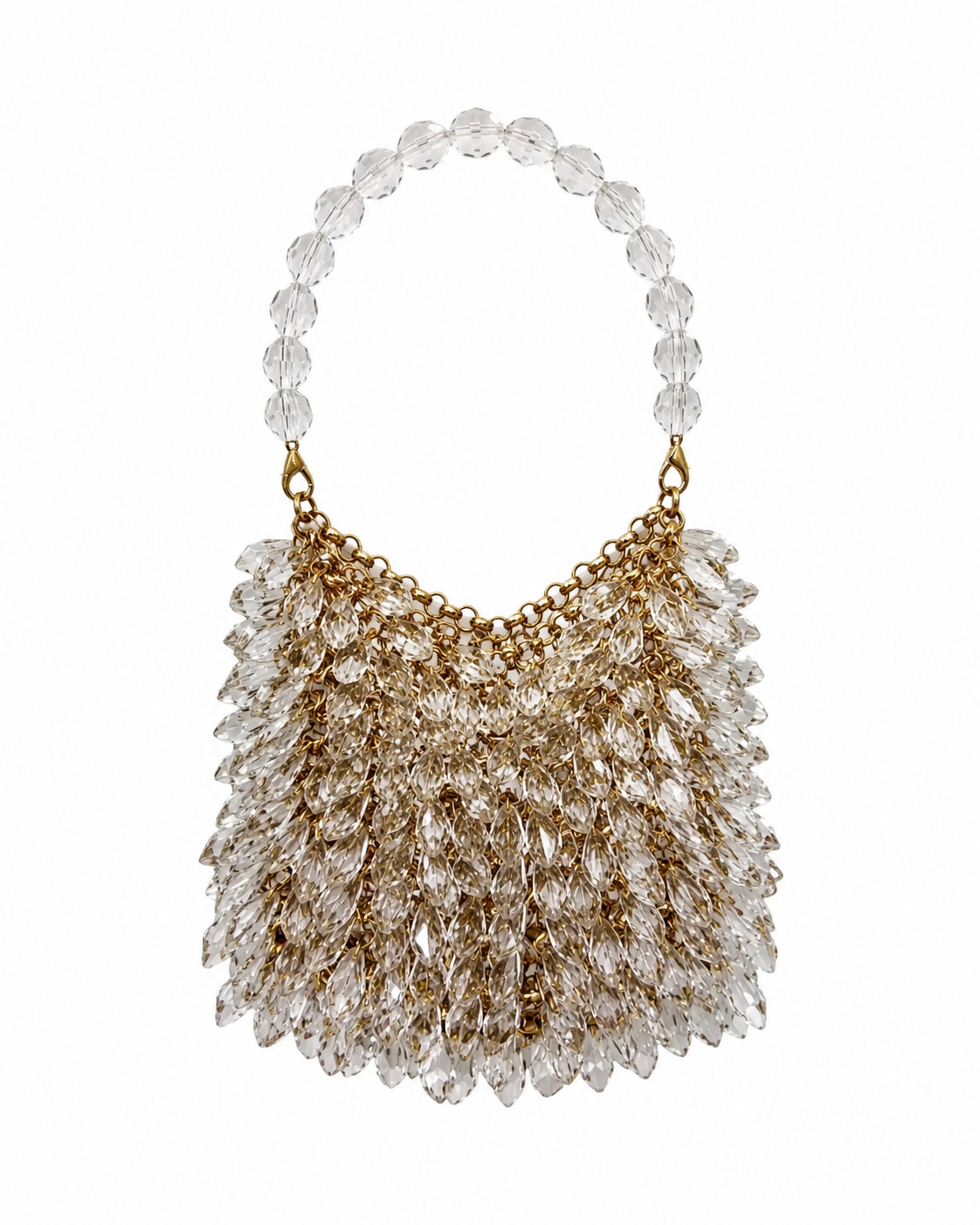 Bolso vintage tipo saquito de cristales
