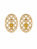 Pendientes vintage de clip dorados calados con circonitas