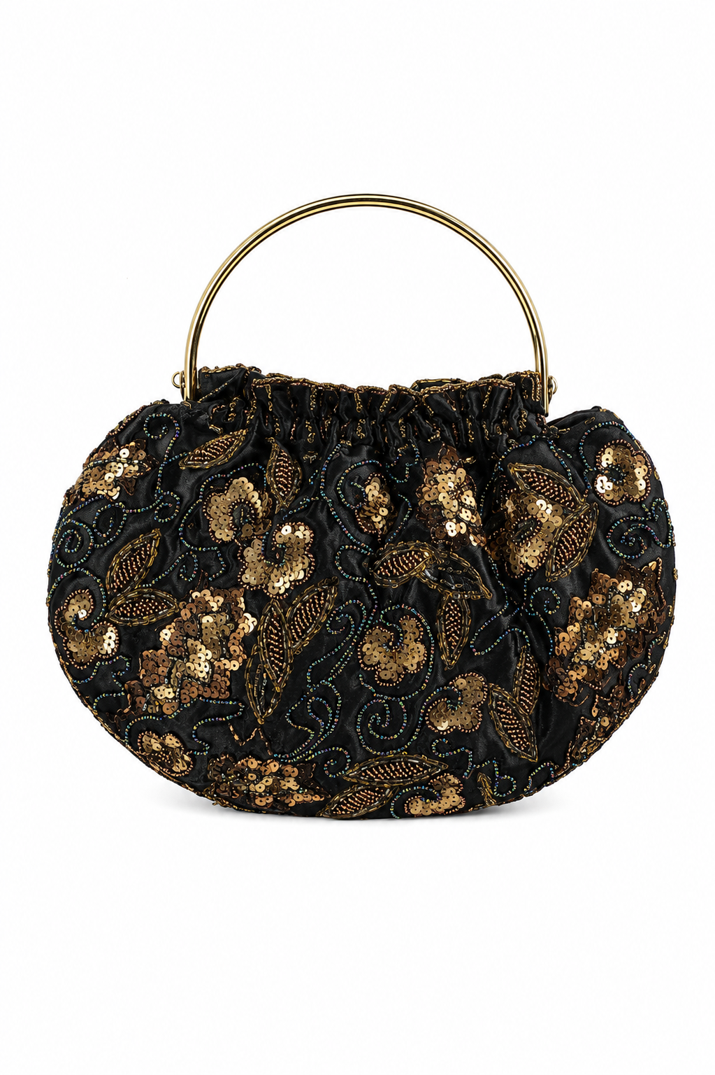 Bolso vintage tipo bombonera con bordados