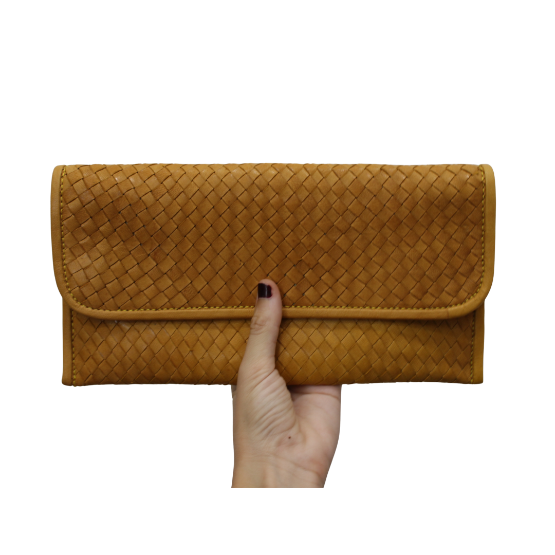 Bolso de mano de cuero trenzado con asa (varios colores)