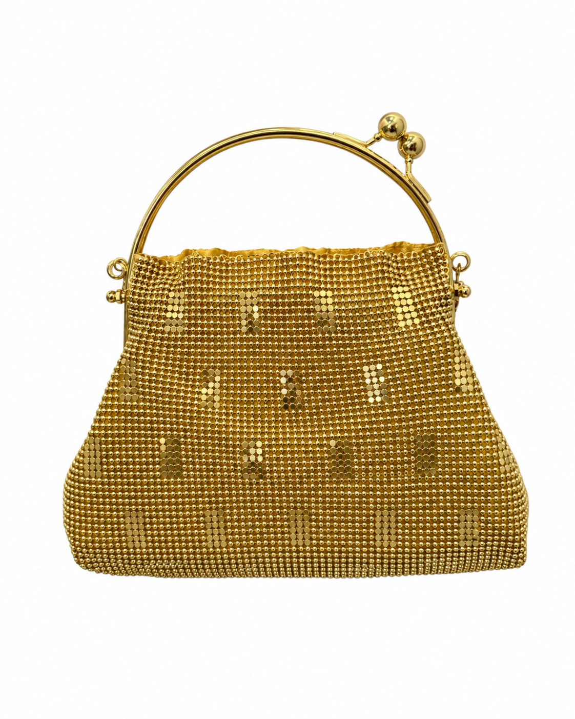 Bolsa vintage dourada em forma de balde