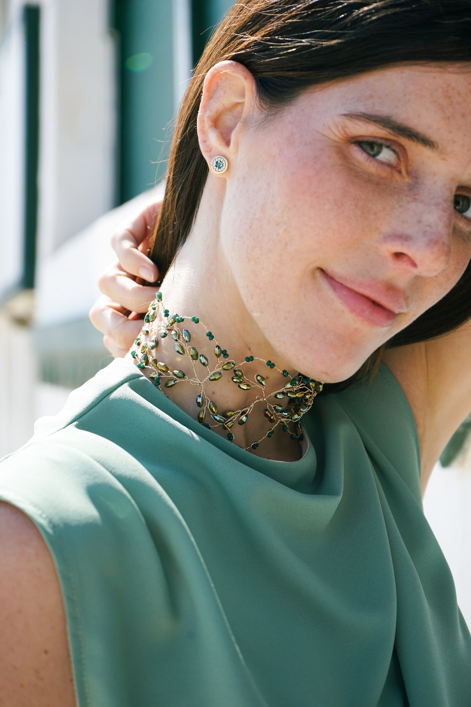 Gargantilha verde Santa Elena