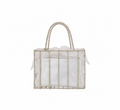 Bolso vintage tipo saco con abalorios plateado