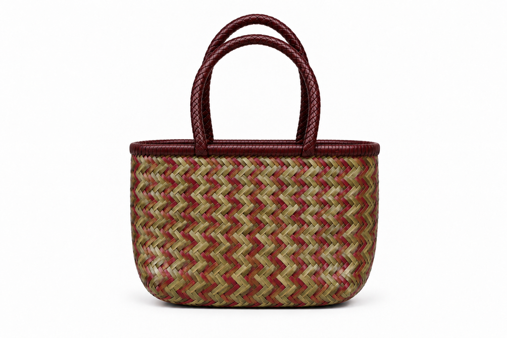 Bolso Turia zigzag burdeos y verde oliva