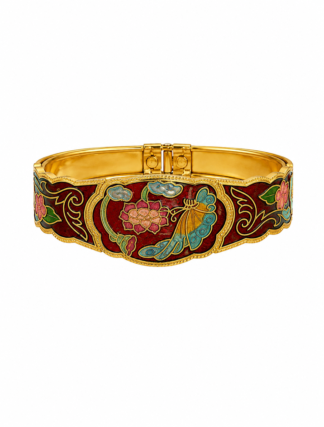 Pulsera vintage de cloisonné mariposa