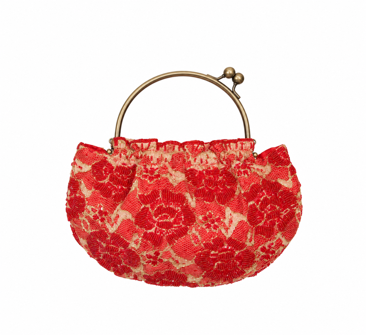 Bolso vintage tipo bombonera de flores
