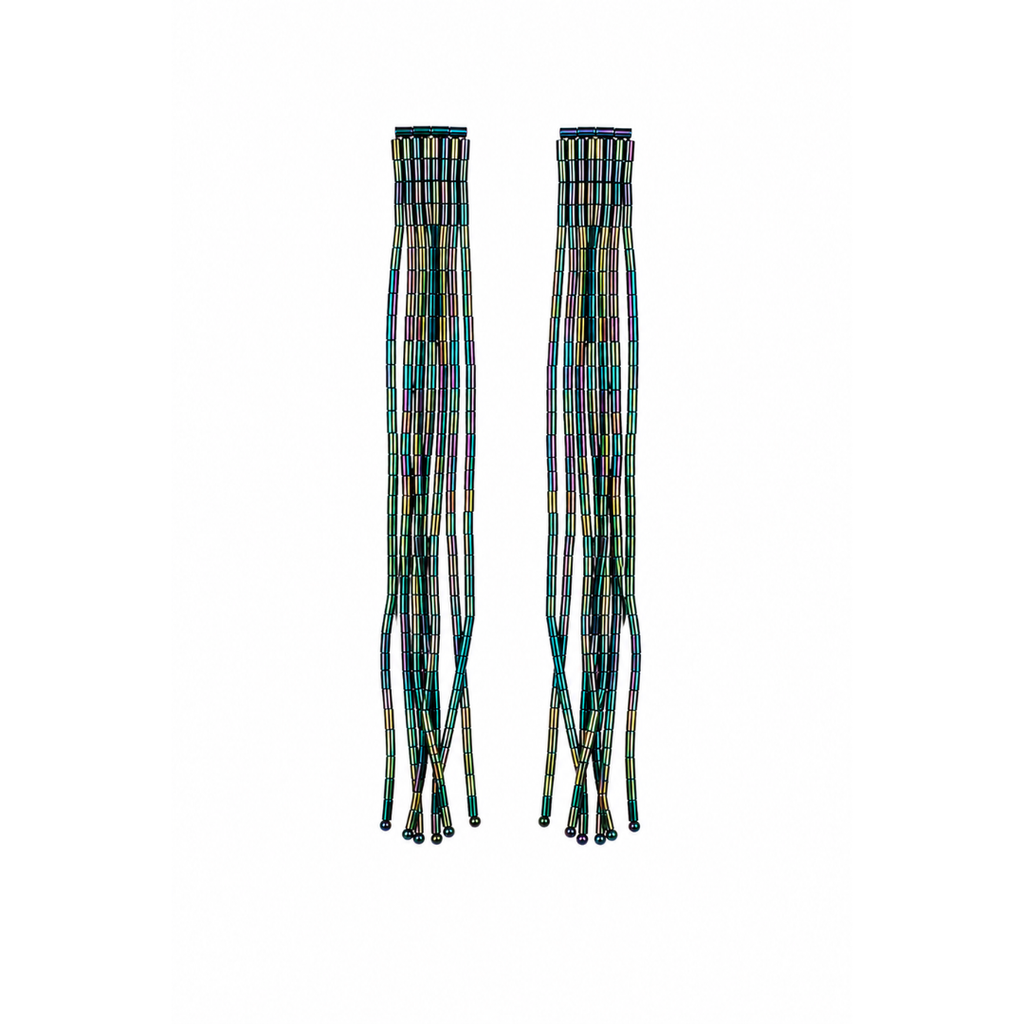 Pendientes Cascada Azul y Verde Tornasolado