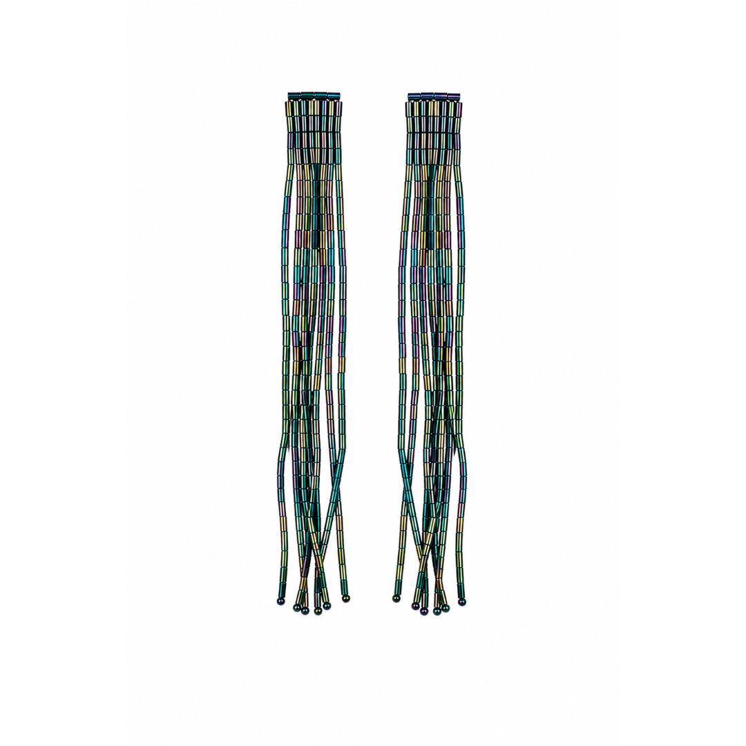 Pendientes Cascada Azul y Verde Tornasolado