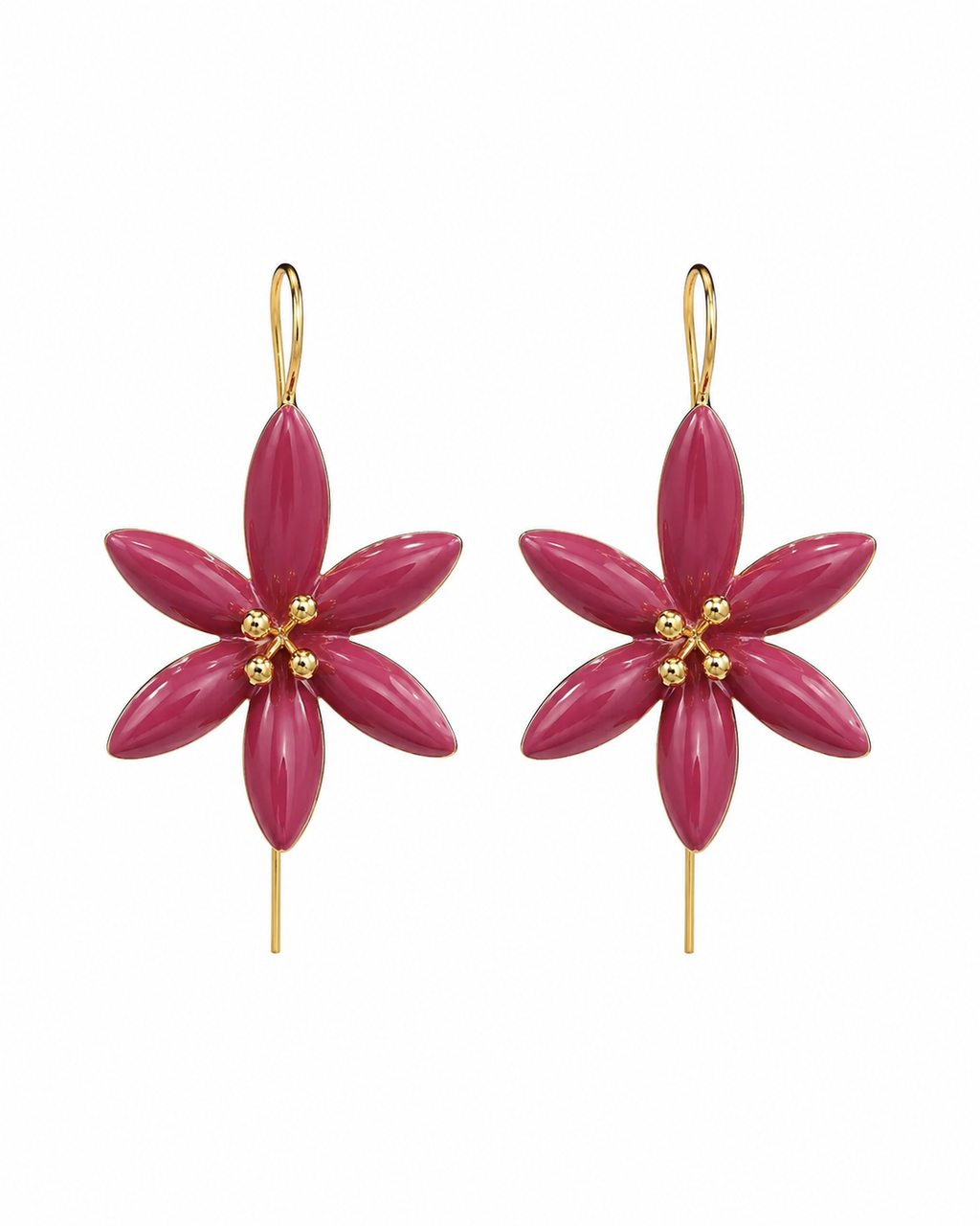 Brincos de flor de laranjeira rosa