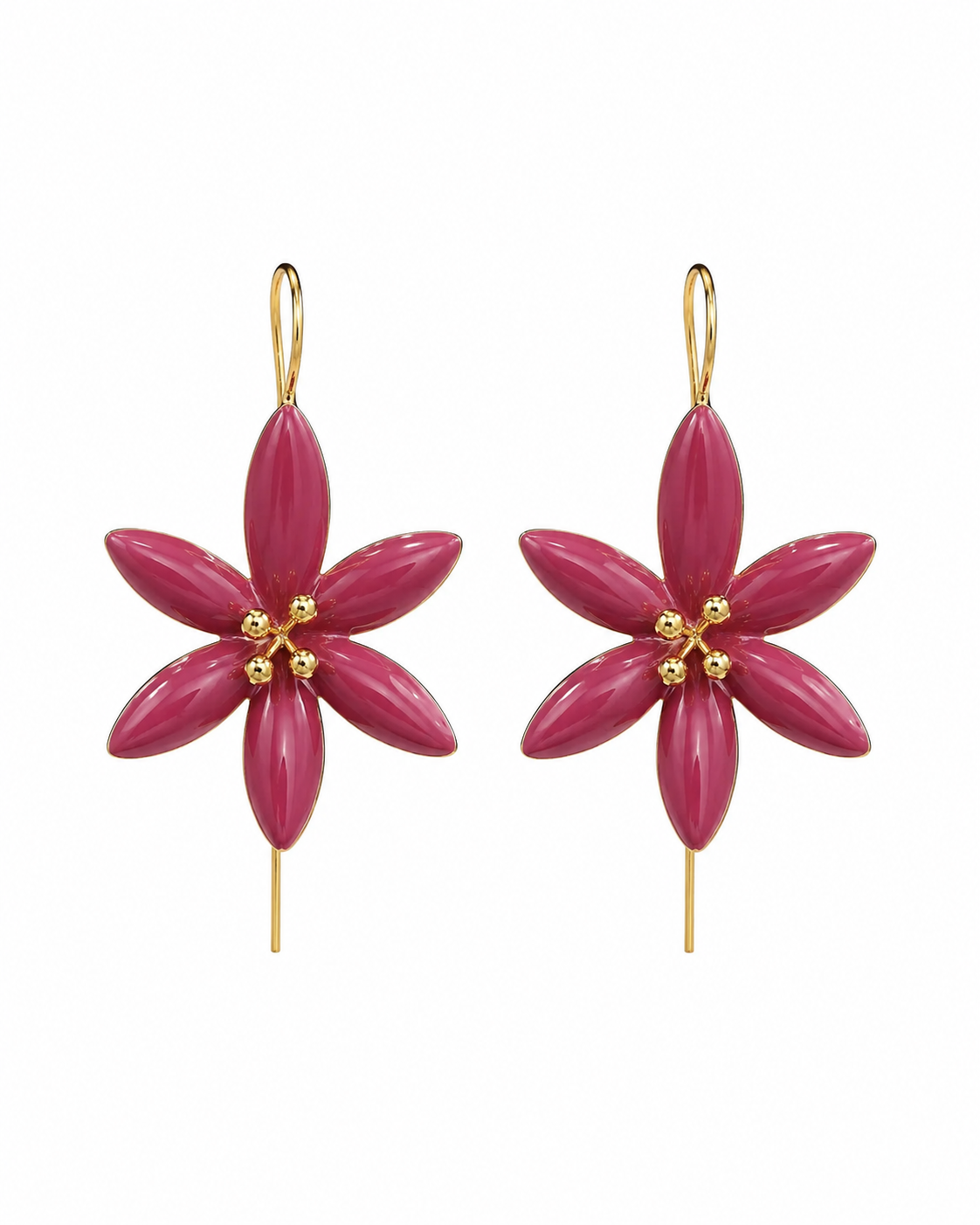 Brincos de flor de laranjeira rosa