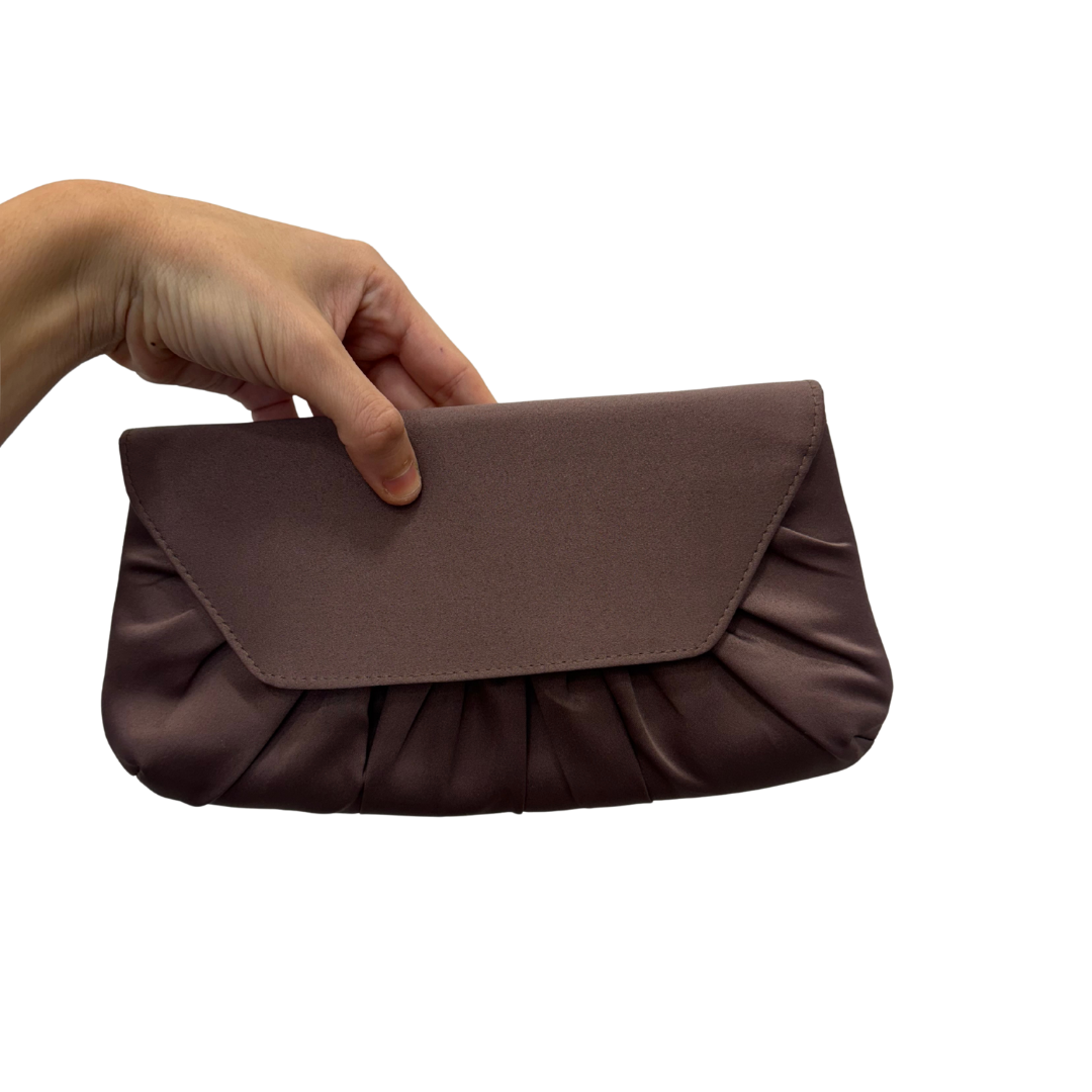 Bolso vintage marrón cartera tipo sobre