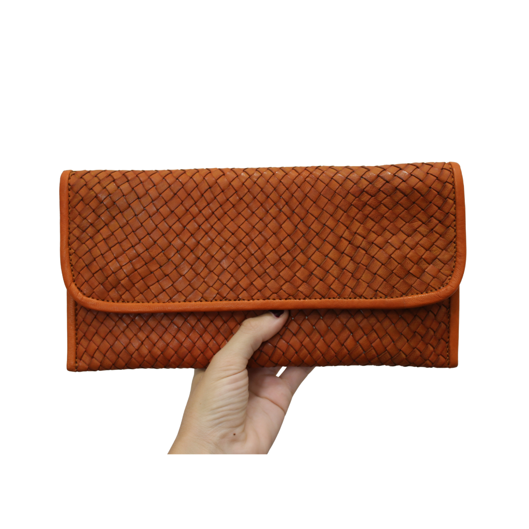 Bolso de mano de cuero trenzado con asa (varios colores)