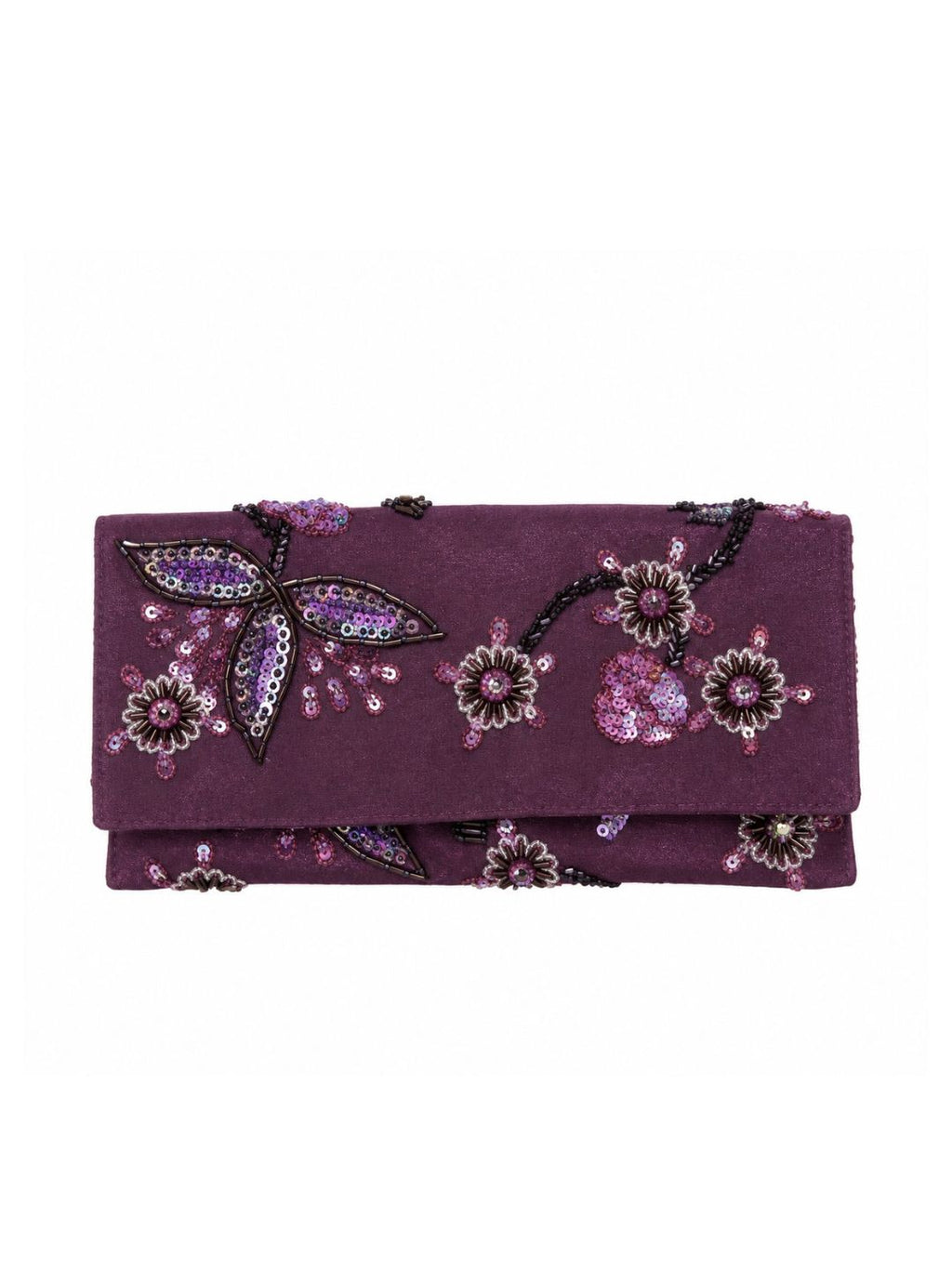 Bolso vintage morado con bordados