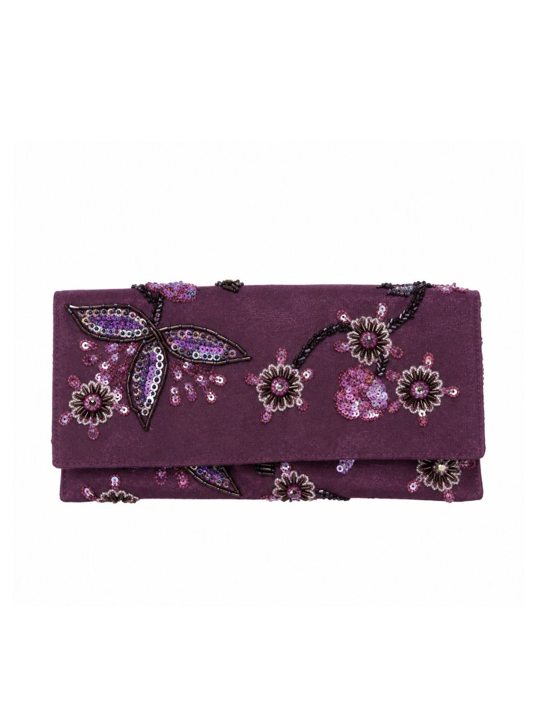 Bolso vintage morado con bordados