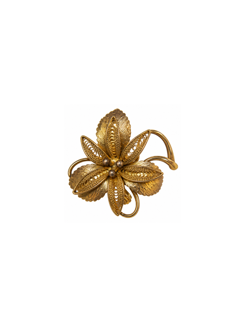 Broche vintage em folha de ouro