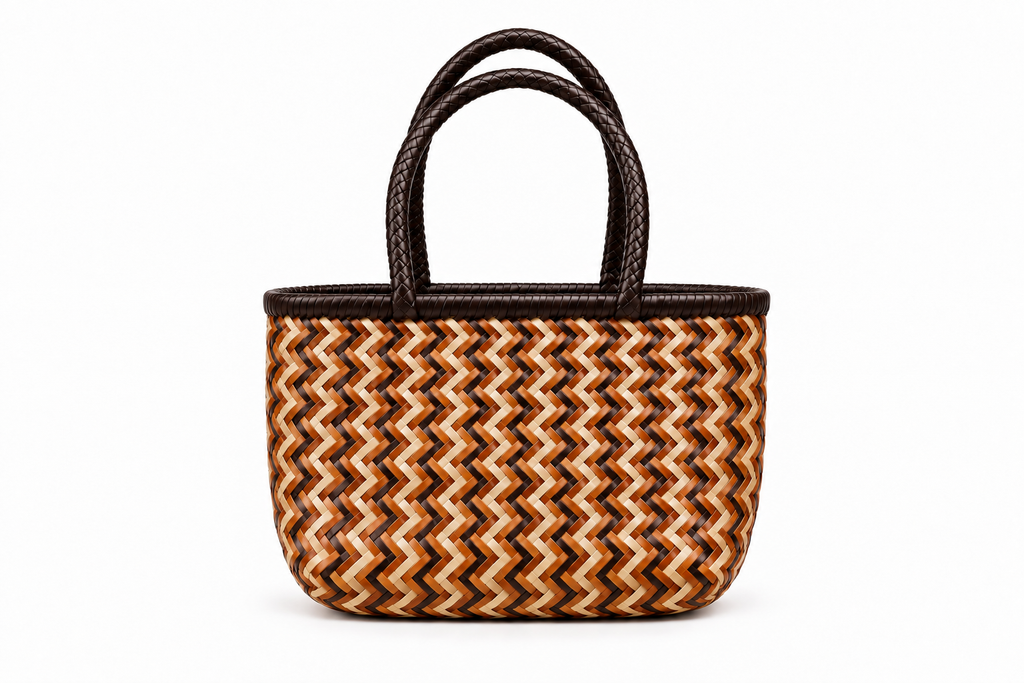 Bolso Turia zigzag rosa y marrón