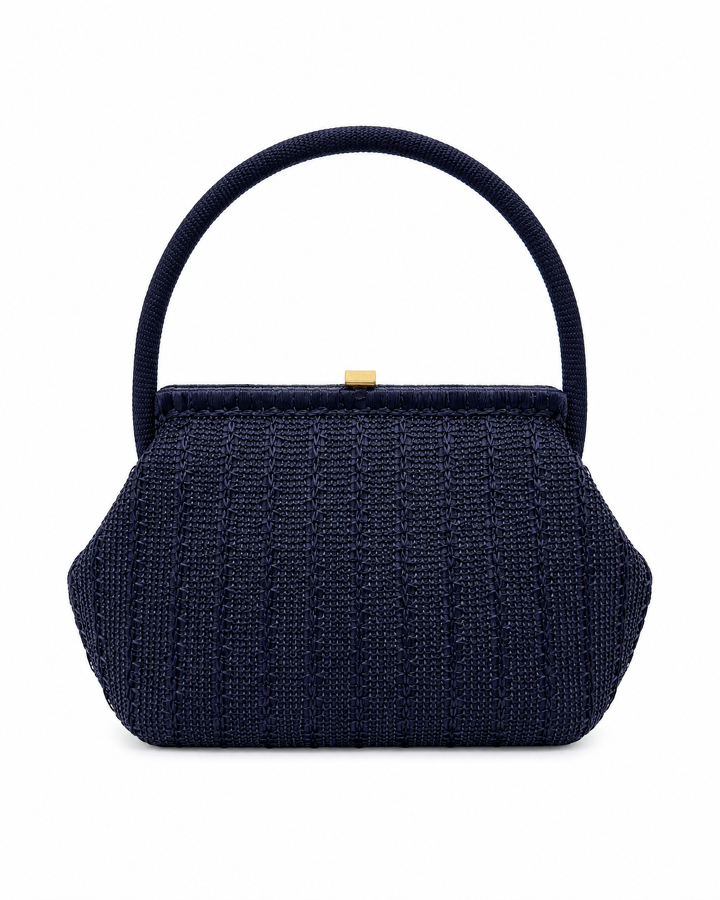 Bolsa vintage azul marinho com alça.