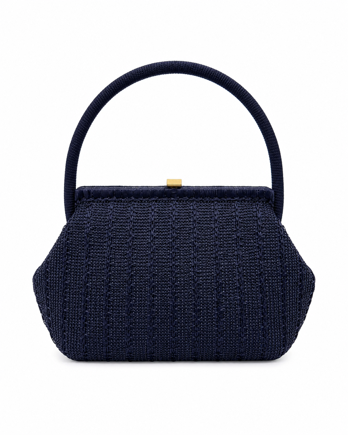 Bolsa vintage azul marinho com alça.