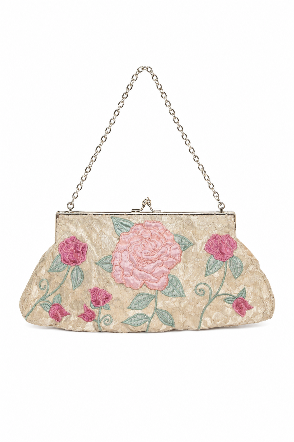 Bolsa vintage estofada com alça branca