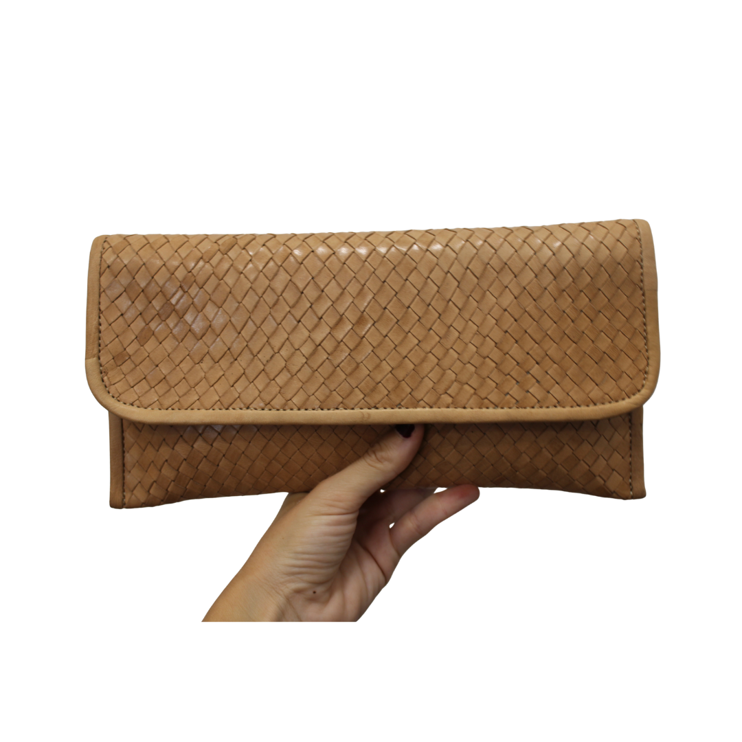 Bolso de mano de cuero trenzado con asa (varios colores)