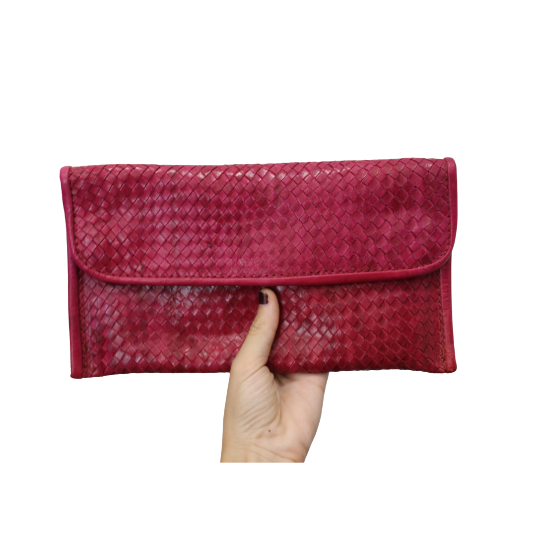 Bolso de mano de cuero trenzado con asa (varios colores)