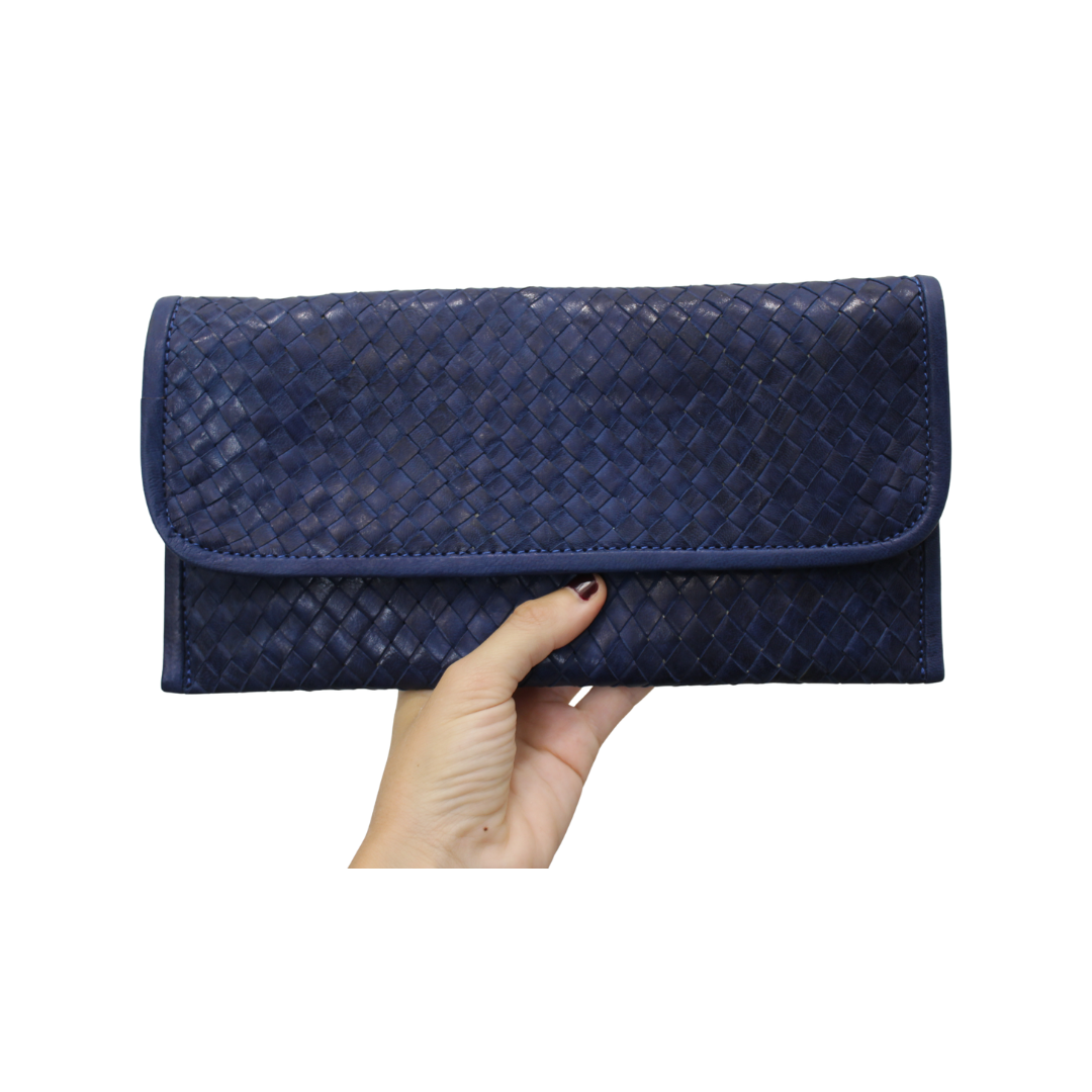 Bolso de mano de cuero trenzado con asa (varios colores)