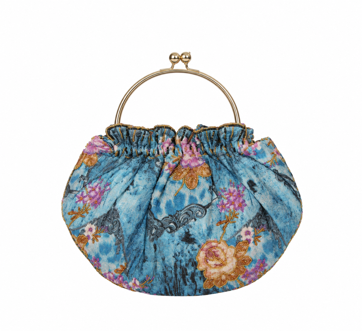 Bolso vintage tipo bombonera azul