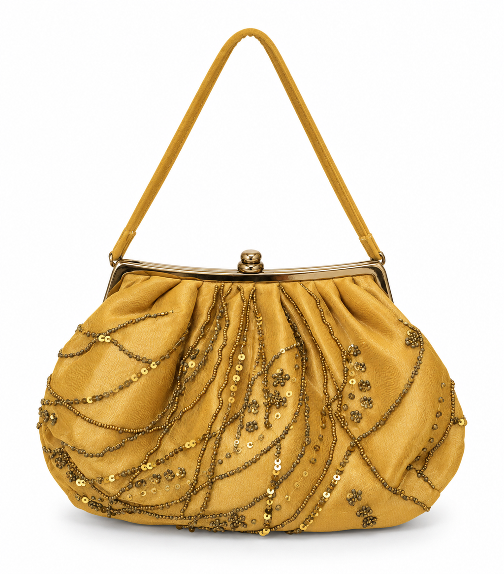 Bolso Vintage con lentejuelas en tonos dorados y bronce