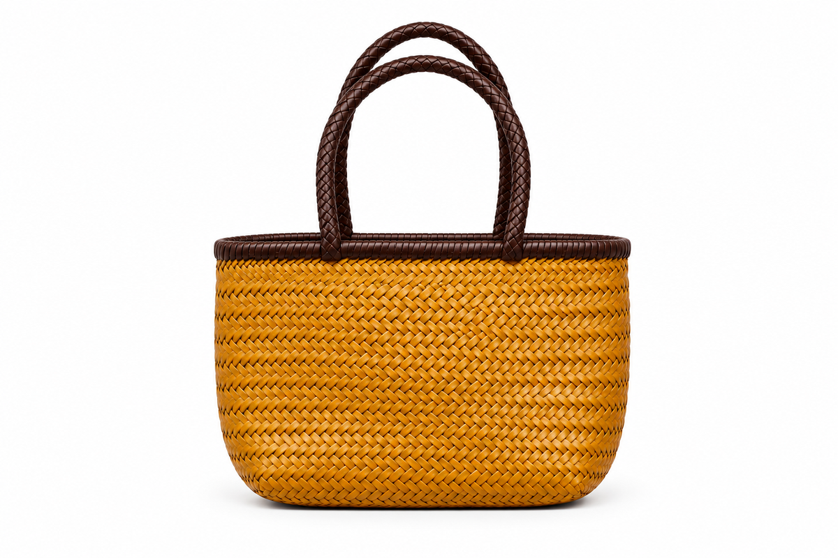 Bolso Turia Mostaza y Marrón Chocolate