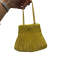 Bolso vintage Amarillo Canario pochette estilo años 20 de cuentas