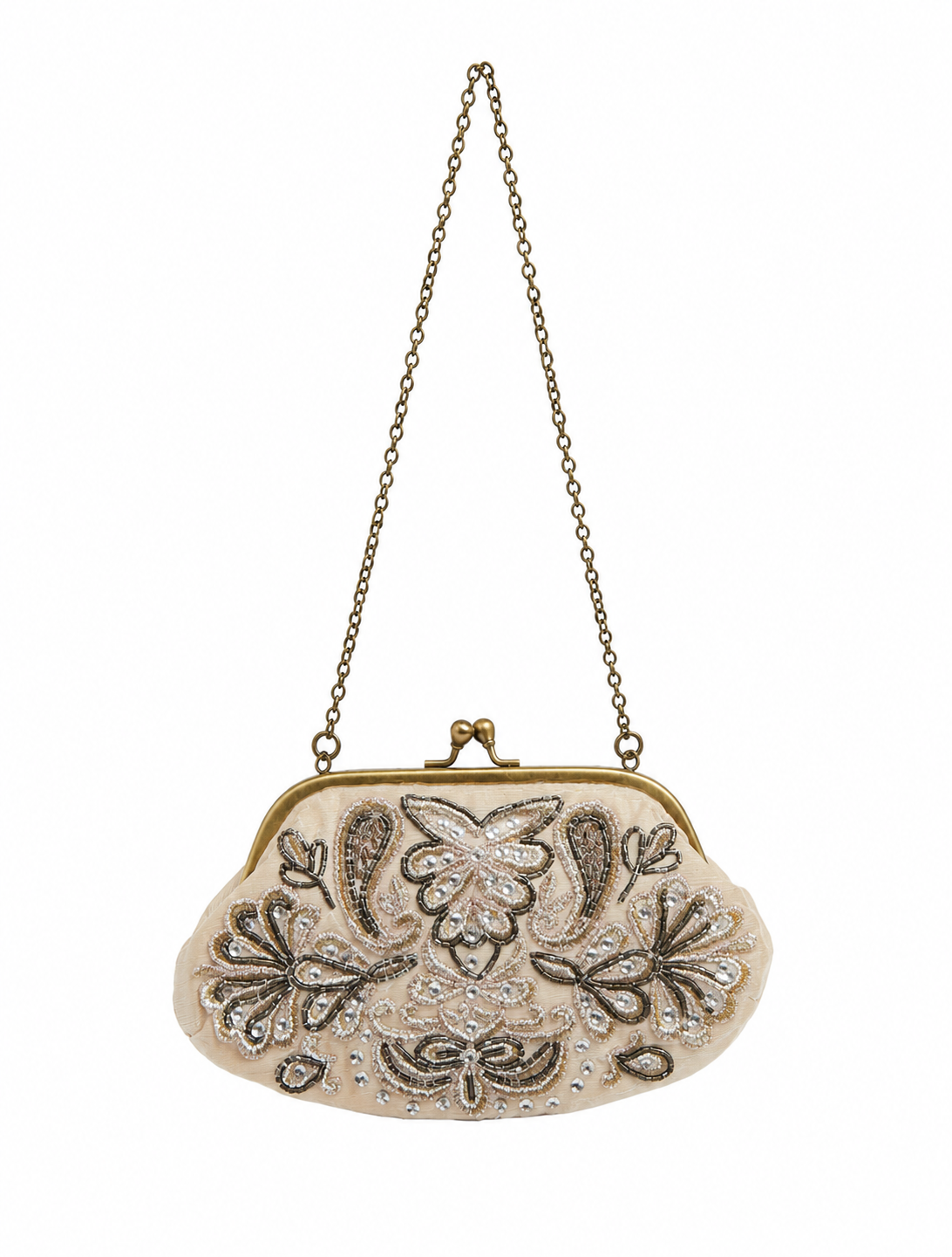 Bolso vintage plata con cadena