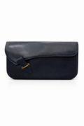 Bolso vintage azul marino de cuero tipo sobre