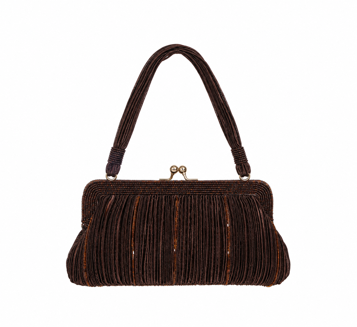 Bolso vintage marrón con asa