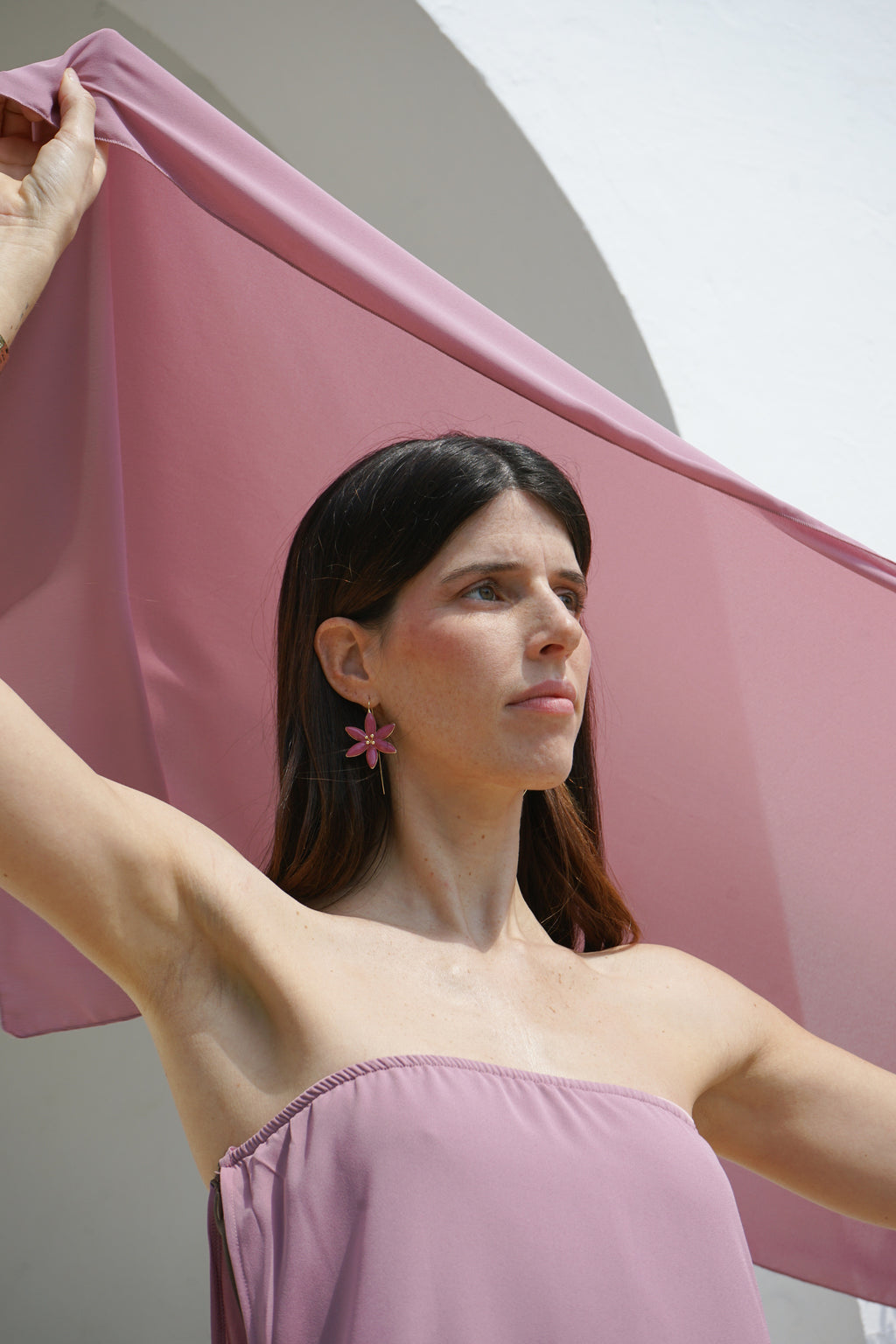 Pendientes Azahar Rosa