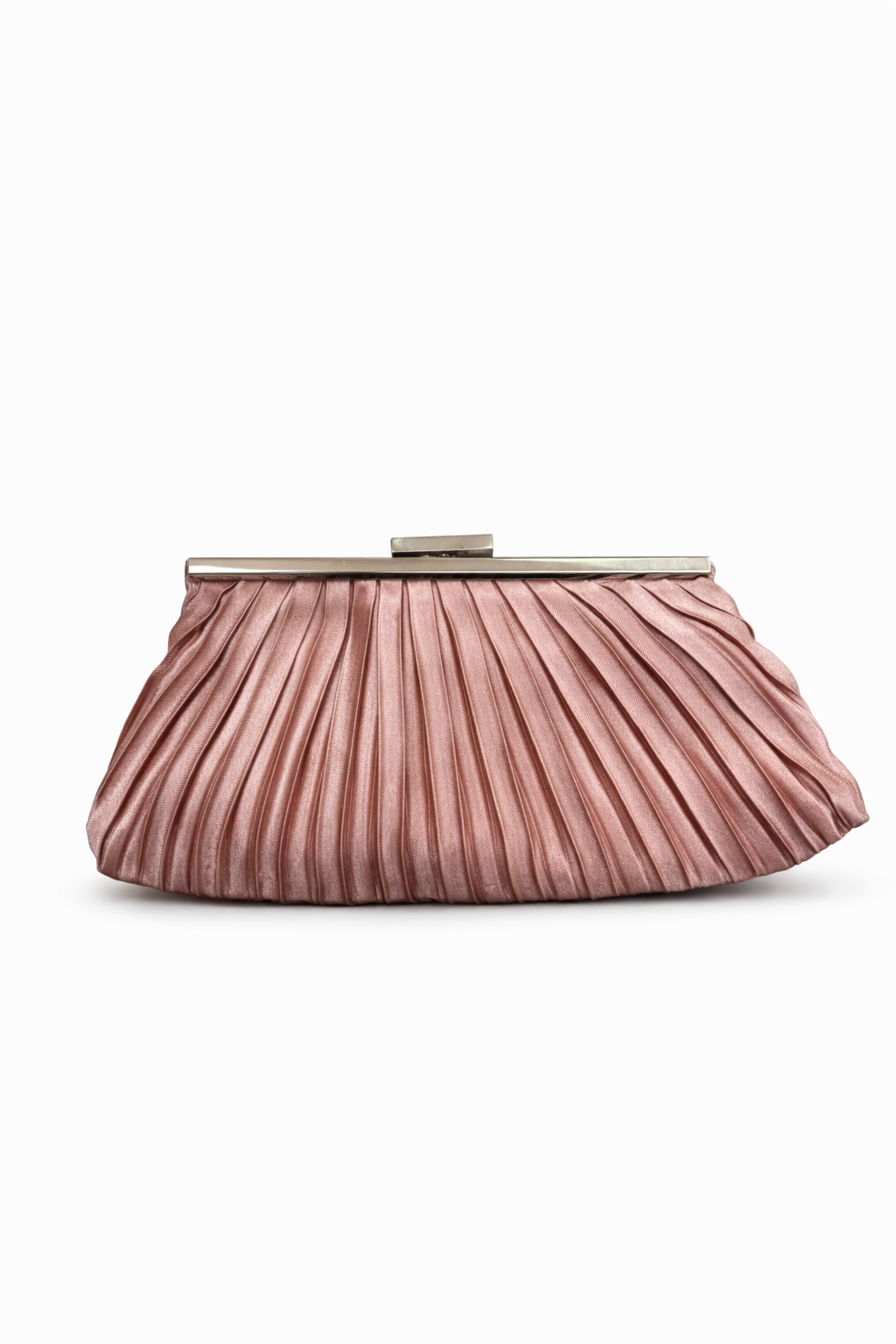Bolso vintage rosa tipo clutch plisado