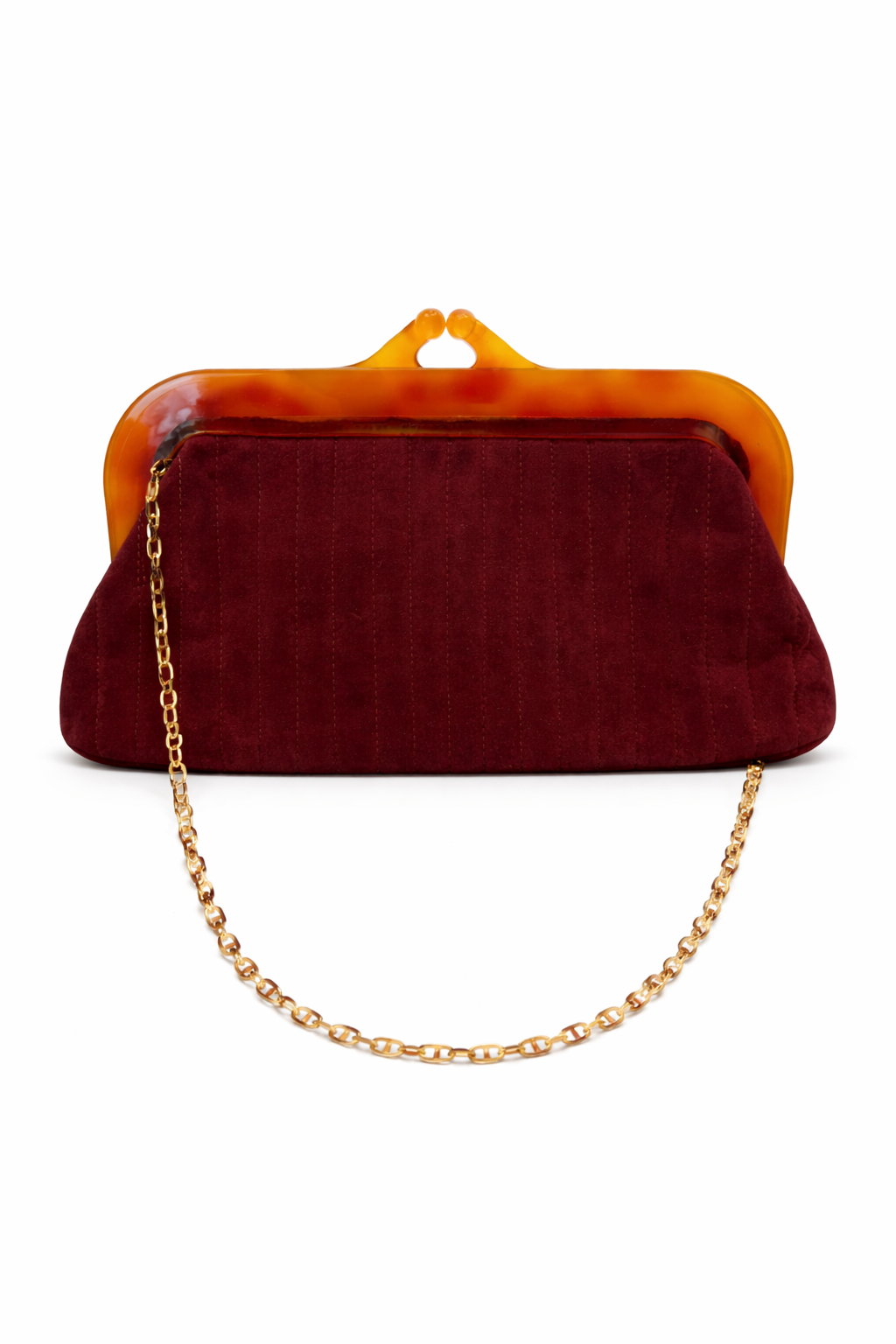 Bolsa de mão vintage em camurça bordeaux