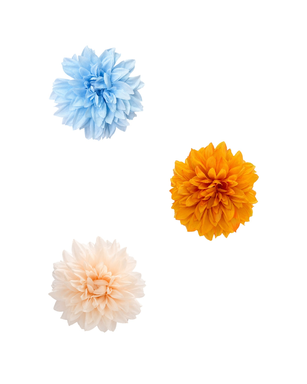 Flor de dália multiusos (para o cabelo ou pregadeira) em várias cores.