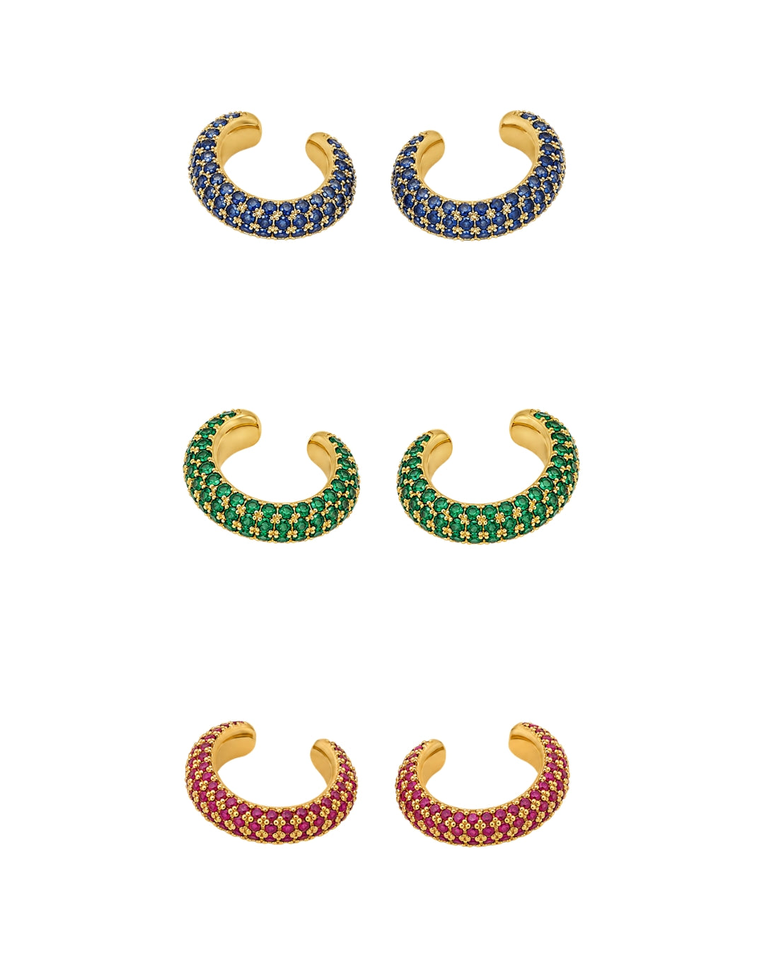 Brinco Halley com Zircónia Cúbica (Unidade) (Rosa, Azul ou Verde)