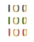 Aros Square Halley circonitas (rosa, azul o verde)