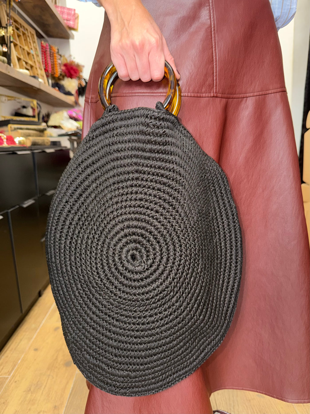 Bolso Vintage Redondo Negro