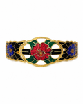 Pulseira vintage de flores esmaltadas