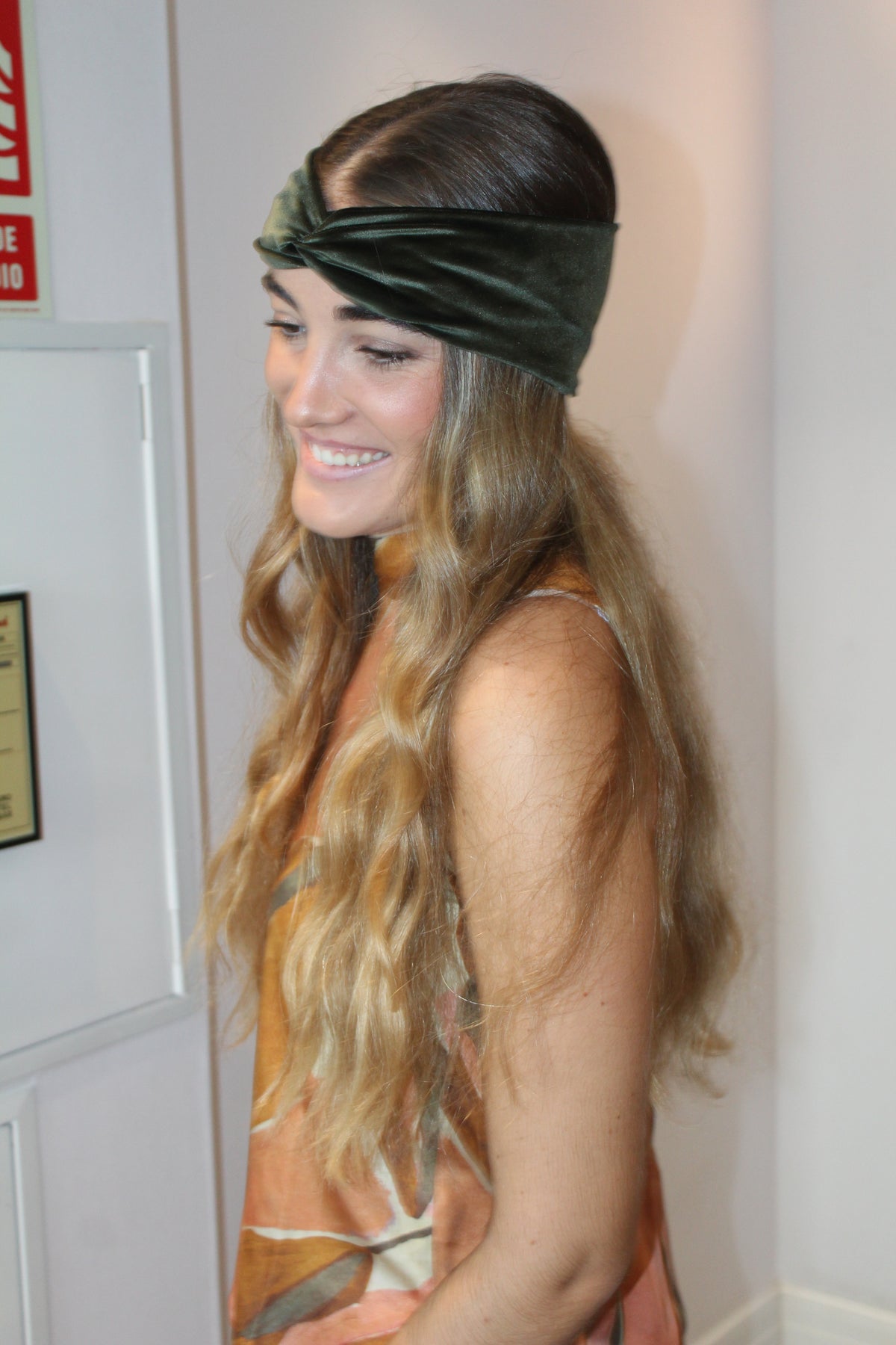 Turbante de terciopelo Verde Oscuro