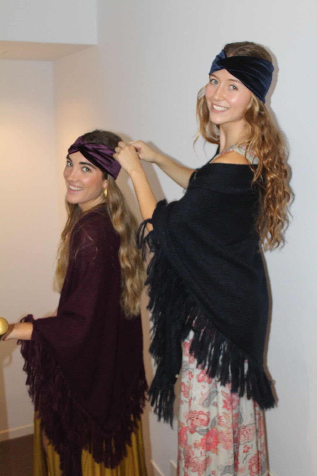 Turbante de terciopelo Berenjena