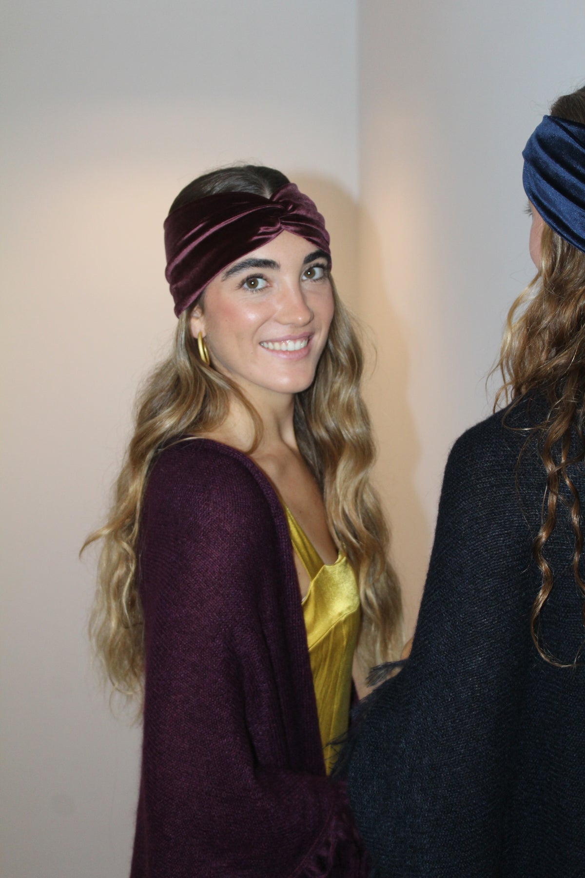 Turbante de terciopelo Berenjena