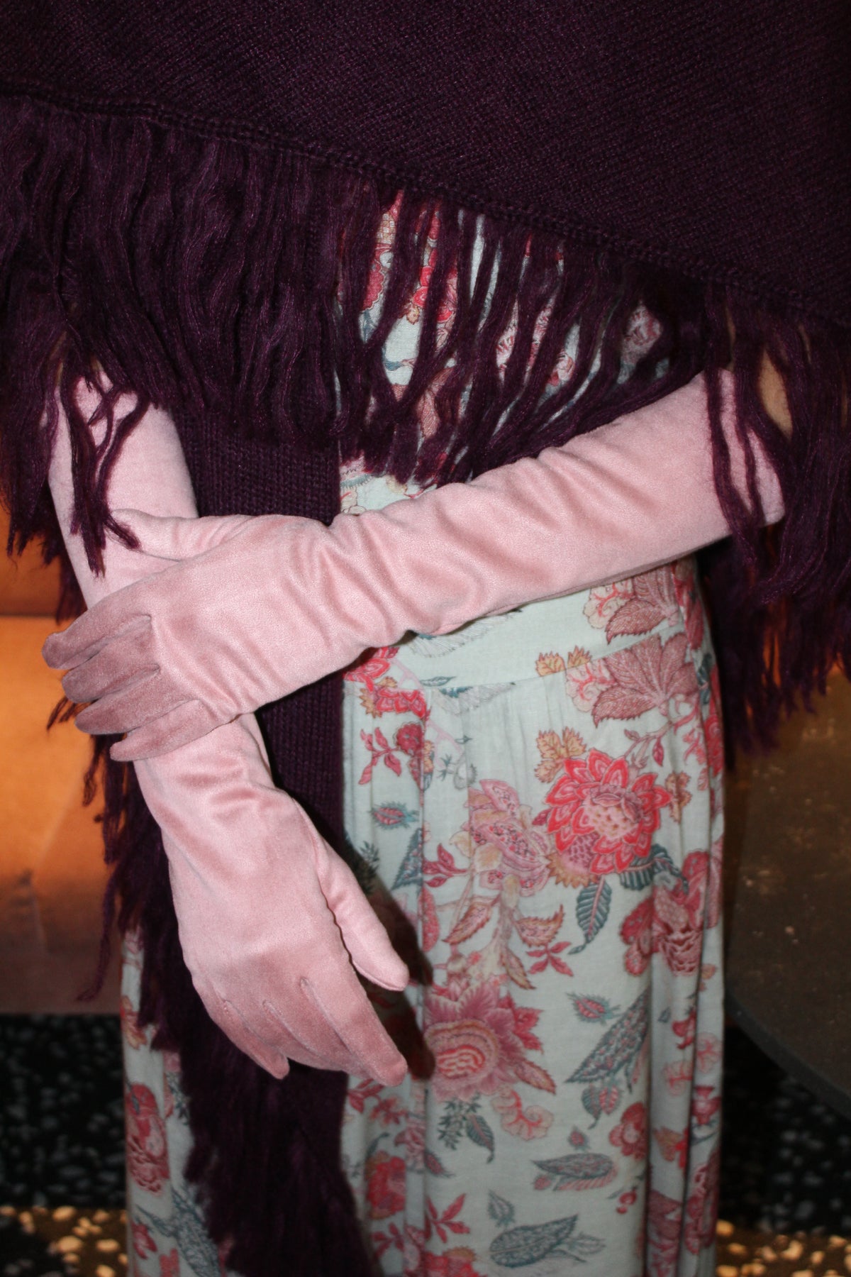 Guantes Largos de antelina Rosa