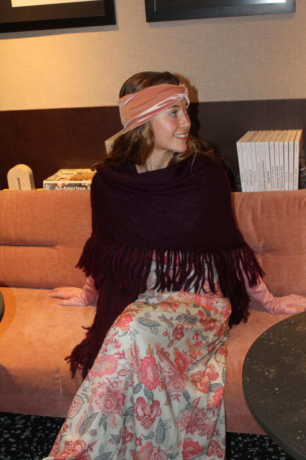 Turbante de terciopelo Rosa Empolvado