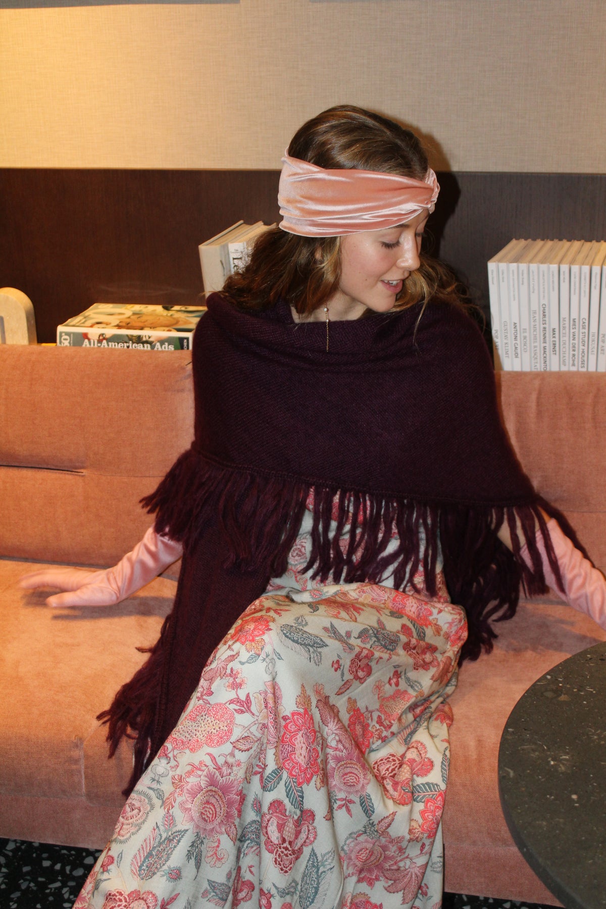 Turbante de terciopelo Rosa Empolvado